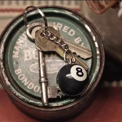 1pc Mini Billiard Keychain Snooker NO.8 Keyring Resin Simulation Ball Key Ring Men Bag Accessories Creative Lucky Gifts