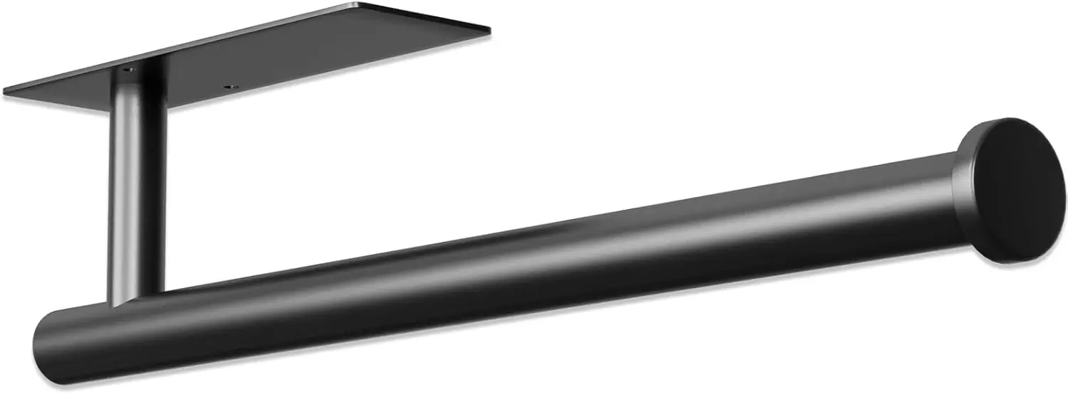 

Stainless Steel Paper Towel Holder Under Cabinet, Adhesive or Drilling, Black