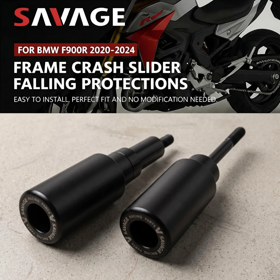SAVAGE Frame Slider Crash Protector for BMW F900 R 2020-2023 - Motorcycle Engine Fairing Axle Guard