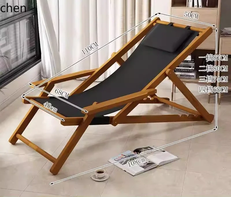 

PYH Foldable Recliner Home Courtyard Balcony Lunch Break Chair Outdoor Canvas Camping Dual-use Chair