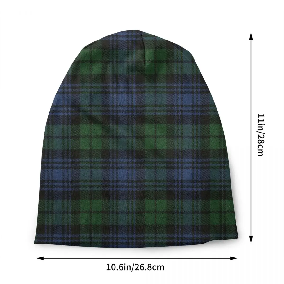 Custom Black Watch Scottish Tartan Plaid Skullies Beanies Caps Unisex Streetwear Winter Warm Knitted Hat Adult Bonnet Hats