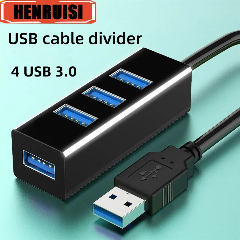 Portable 4-Port USB 3.0 Hub High Speed USB Cable Divider Charger Extension Cables USB Splitter Adapter OTG For Phone PC 30/120cm