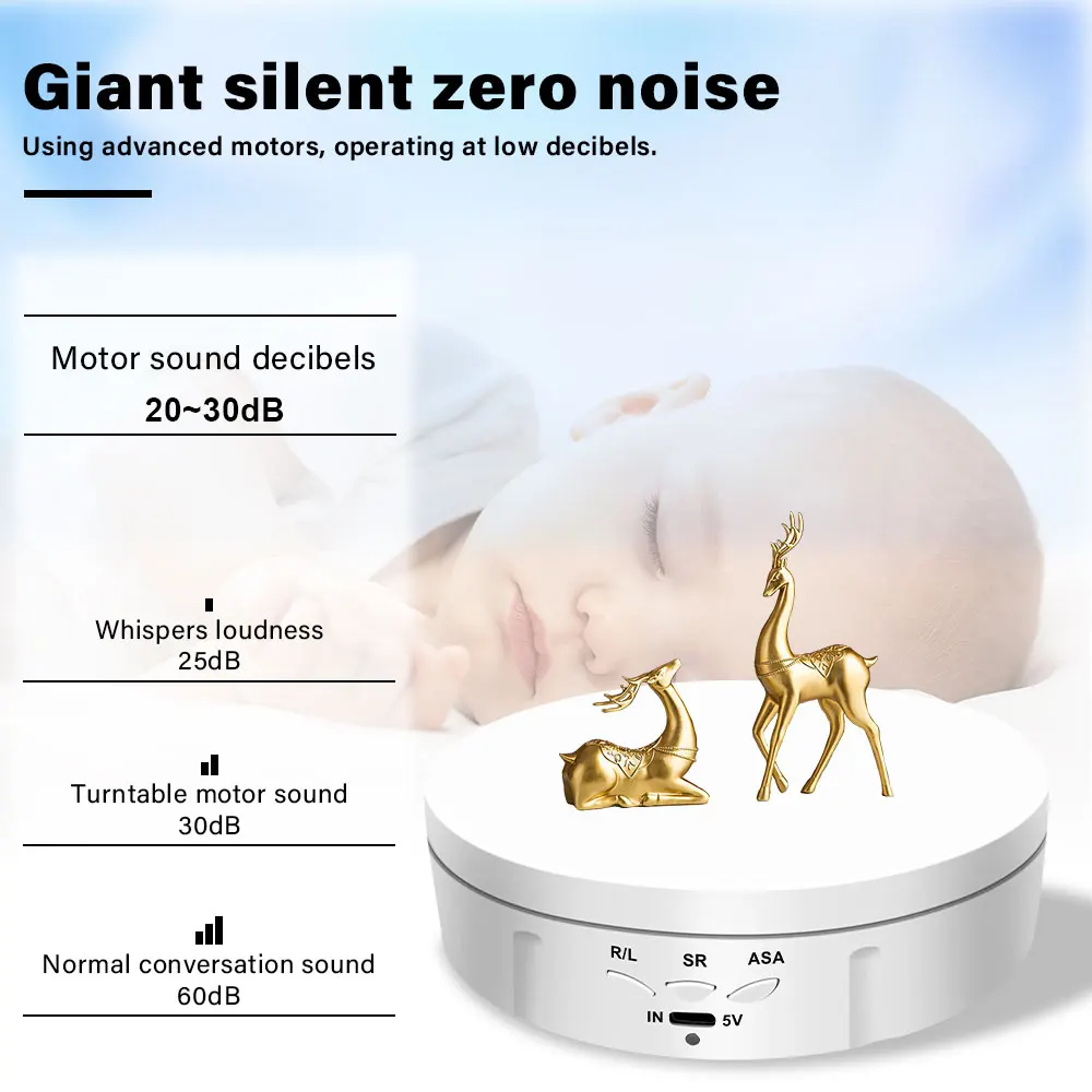 

2025 New Electric Rotating Base Display Stand 3 Speeds 360 Degree Turntable Jewelry Holder USB/Battery Powered Rotating Tray