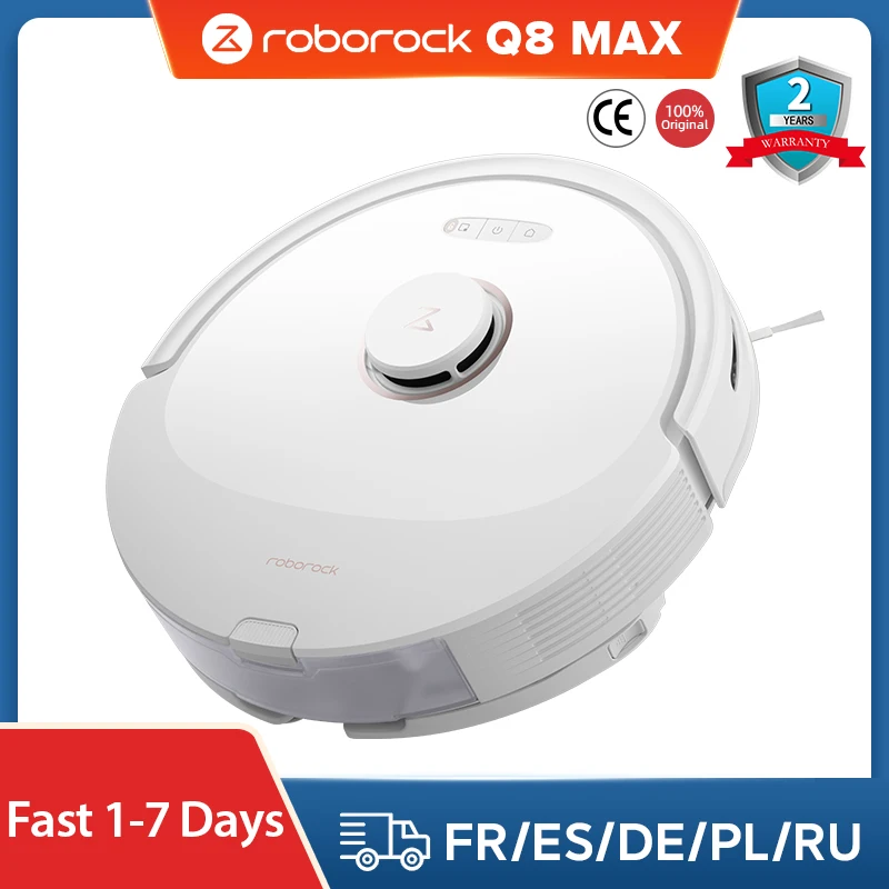 Roborock Q8 Max 로봇 진공 청소기, 5500Pa 흡입력, DuoRoller 브러시 더블 클리닝 파워, 반응 기술 장애물 회피