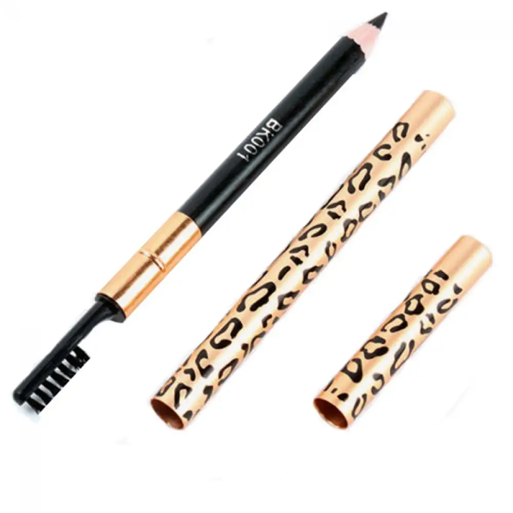 Fashion Cosmetic Women Brush Eyebrow Pencil Leopard Eyeliner Makeup