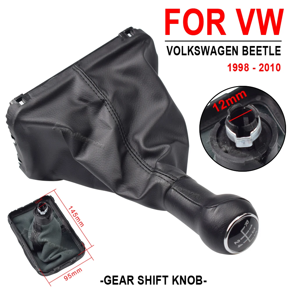 For VW Beetle 1998 1999 2000 2001 2002 2003 2004 2005 2006 2007 2008 2009 2010 New 5 Speed Gear Stick Shift Knob Leather boot view 5