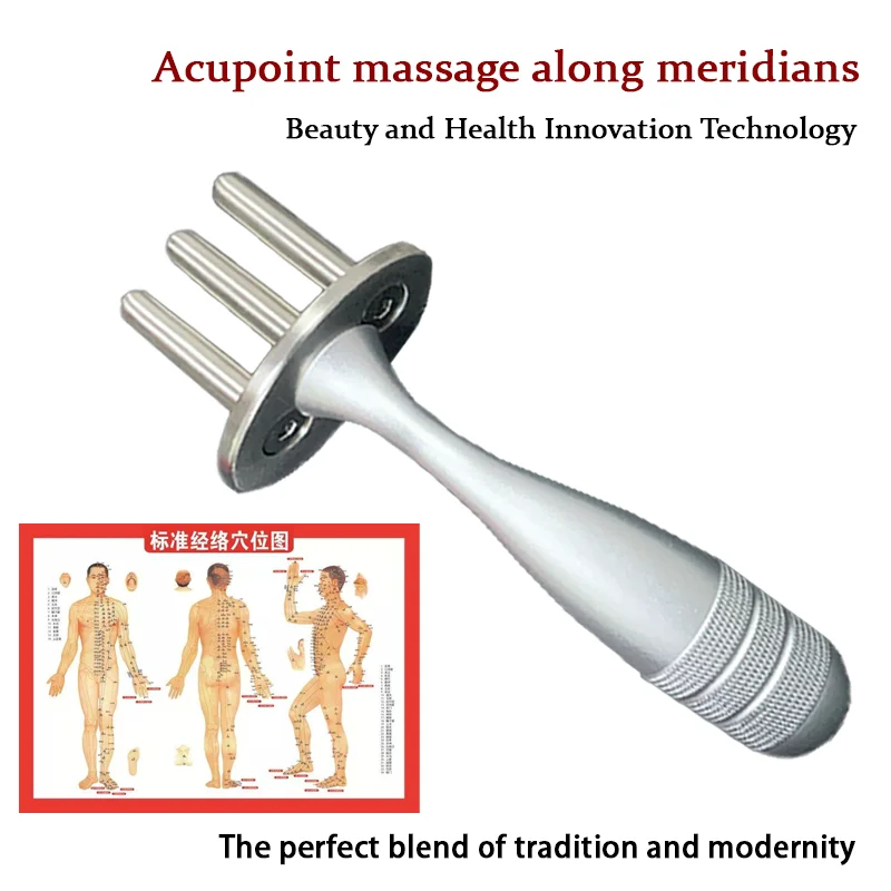 Three Straight Head Curved-handle Magnetic Forks Magnetic Acupoint Massage On Meridians And Collaterals Acid Expelling Rod Dredg
