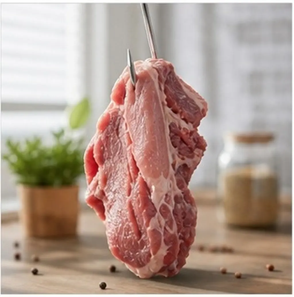 2pcs Stainless Steel Meat Hooks for Smoking, Drying & Curing – Smooth Surface, Easy to Use Ham Holders