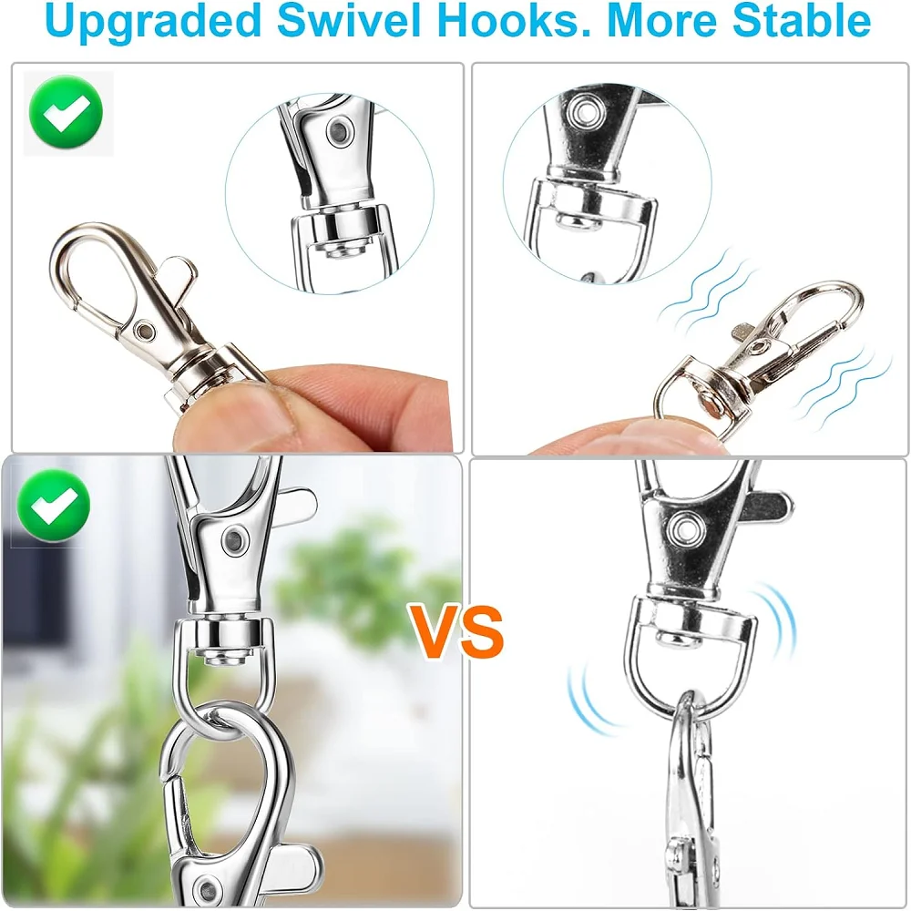 10PCS Keychain Hook Clip Swivel Spring Hook Lobster Claw Clasp Swivel Keychain for Keychain Making DIY Crafts Lanyard Making