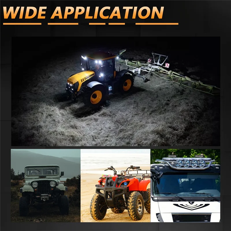 

2 шт. 6-дюймовая светодиодная панель, противотуманная фара мощностью 80 Вт, внедорожные фонари, рабочая световая панель для грузовика, внедорожника, квадроцикла, лодки, детали мотоцикла, желтый свет