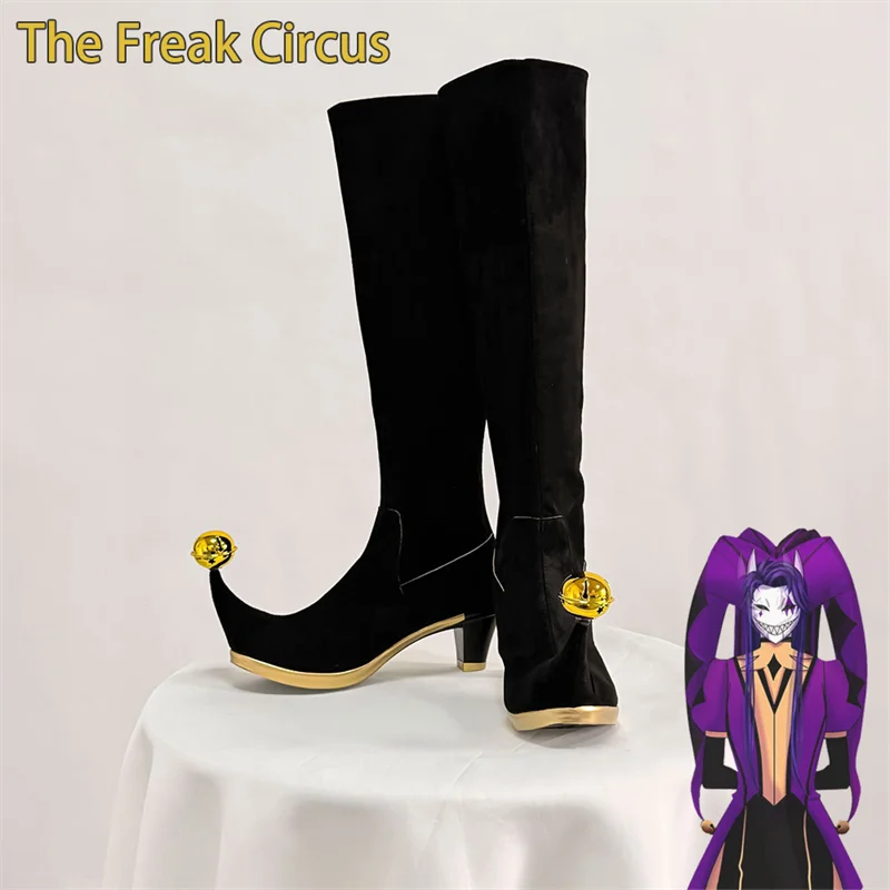 game-the-freak-circus-jester-cosplay-shoes-unisex-high-heeled-suede-fabric-foot-shoe-costume-adult-accessories-halloween-props