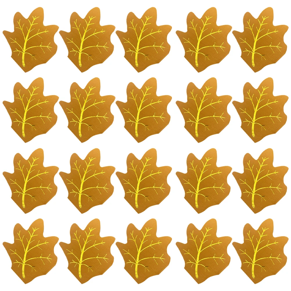 

20 Sheets Colorful Maple Leaf Napkins Modeling Autumn Bulk Fall Dinner Paper Portable Printing Banquet