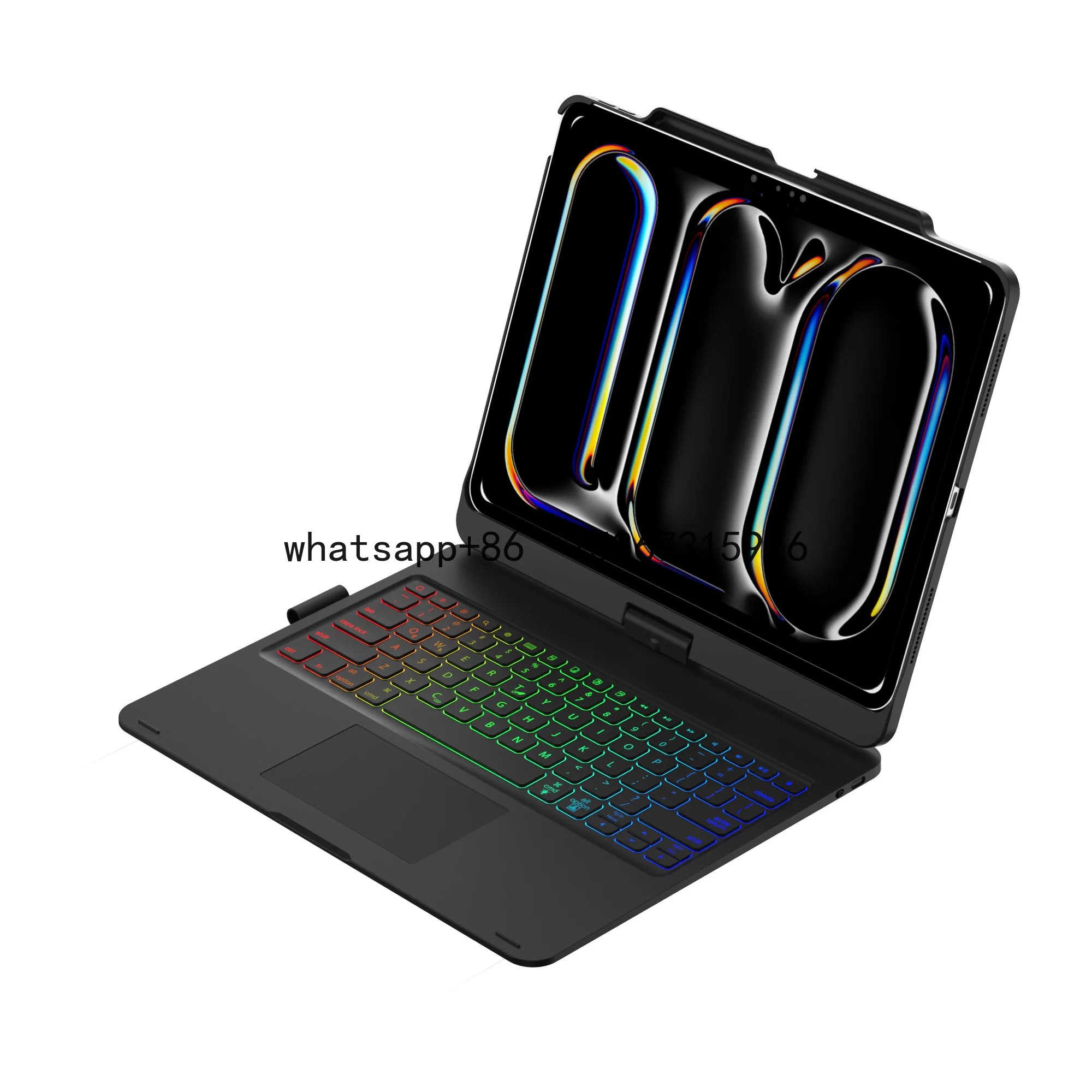 

Portable Touchpad Pencil Slot Rotating Backlit Keyboard Case for iPad Pro 12.9 Inch Case