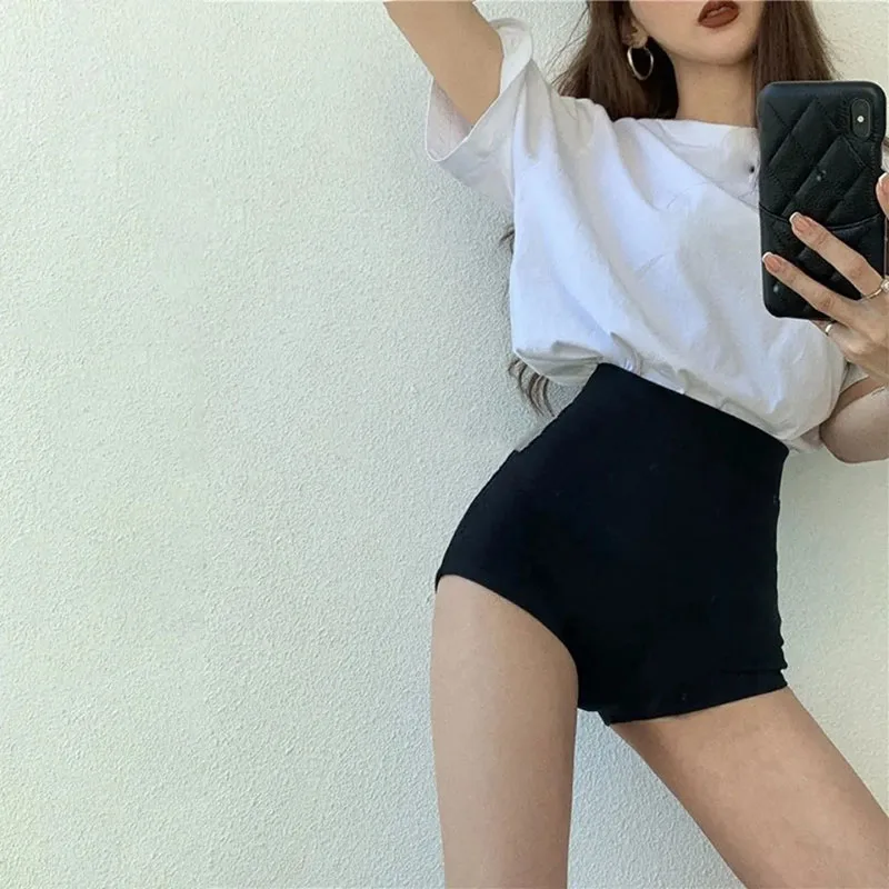 Skinny Black Shorts Women Summer High Waist Hot Girl Streetwear Slim Shorts Fashion Sexy Club Casual Straight Shorts New