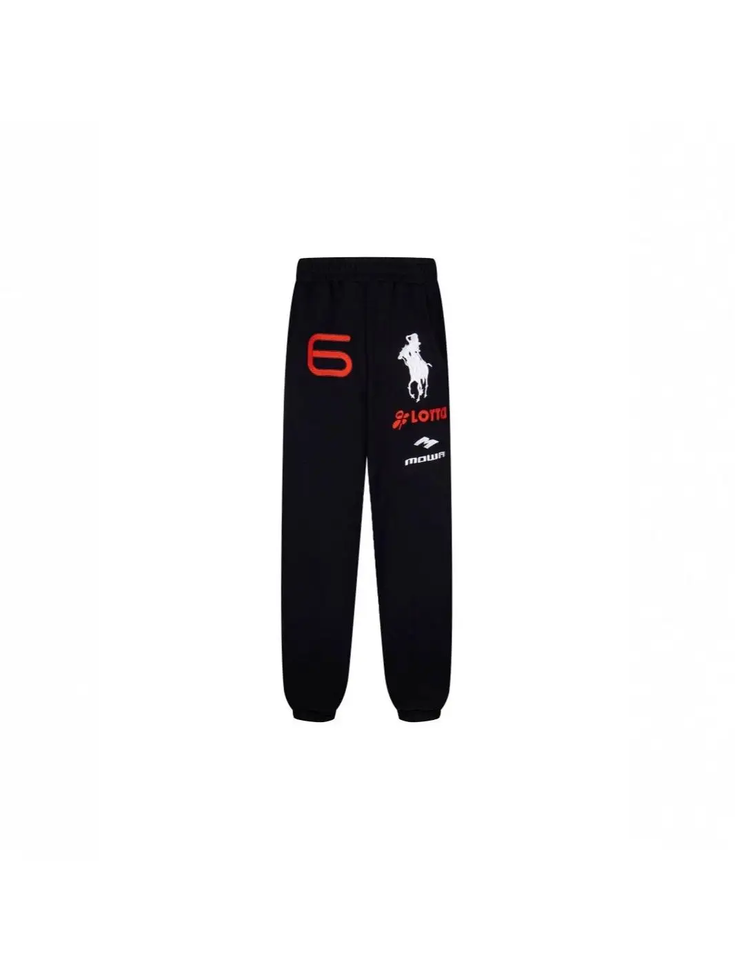 Mowalola Angel Warhorse Embroidered Cuffed Pants Loose American Retro Sporty Casual Jogger Trendy
