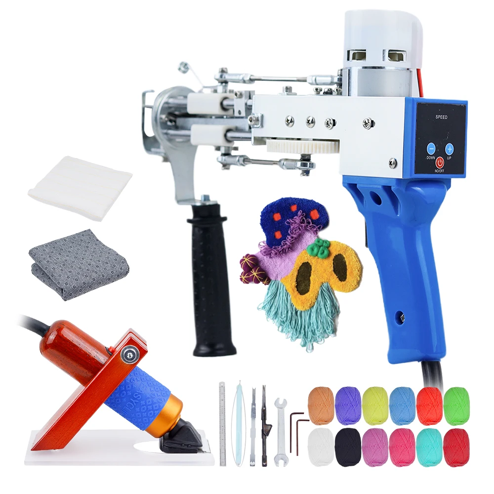 Pistola trapuntata elettrica digitale 2 in 1, Pile tagliato e Pile ad anello, pistole per tappeti, macchine per maglieria, forniture per uncinetto per maglieria