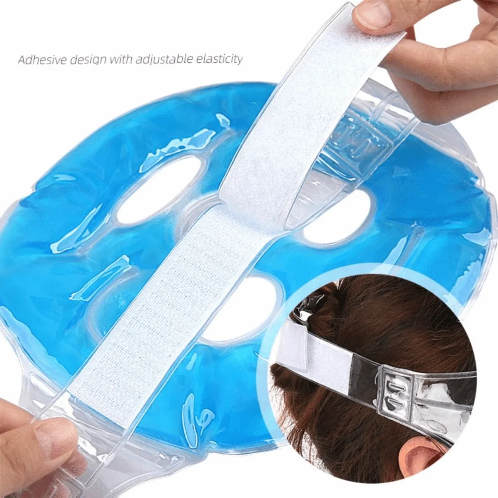Gel Beads Cold Face Eye Mask Full Face Sleeping Mask Ice Pack Reusable Cold and Hot Heat Hot Heat Compress Pack Reduce Face Puff