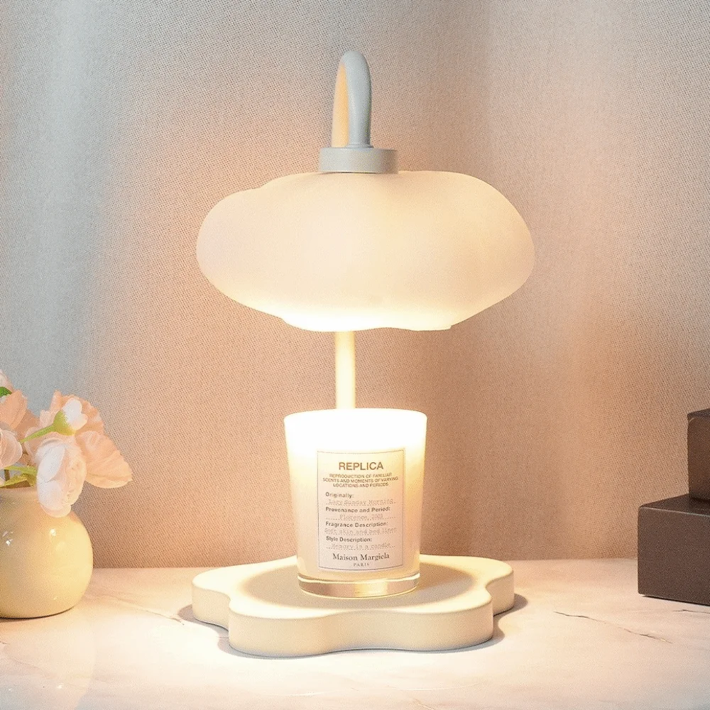 

Adjustable Brightness Candle Warming Lamp with Timer Cloud-Shaped Candle Melting Lamp Melting Candles Aromatherapy Night Light