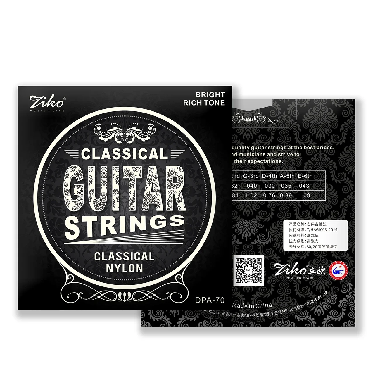 ZIKO Classical Guitarra Strings DPA-70 Transparent Nylon Core Silver Plated Wound Guitarra Strings Guitar Parts & Accessories