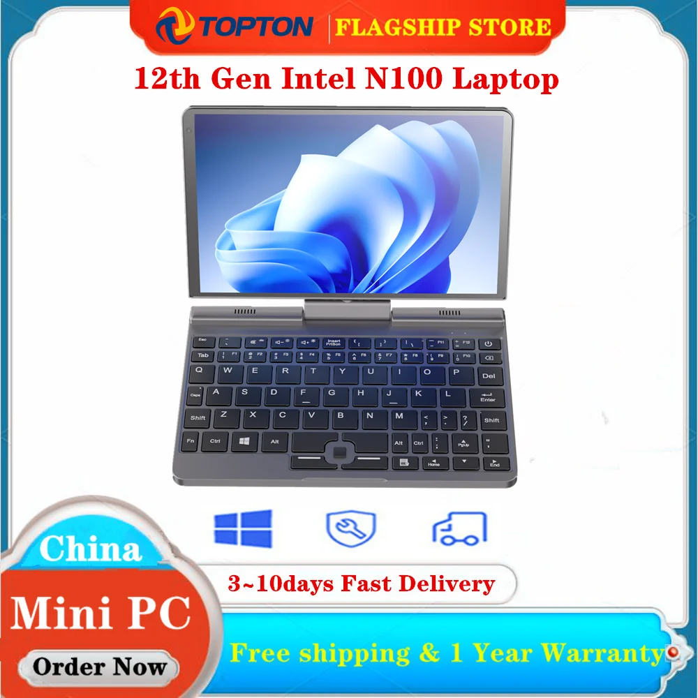 Gaming Notebook P8 12th Gen Intel N100 Mini Handheld Laptop 8 Inch Touch IPS Screen 12G DDR5 Windows11 Tablet 2 in 1 WiFi6 BT5.2