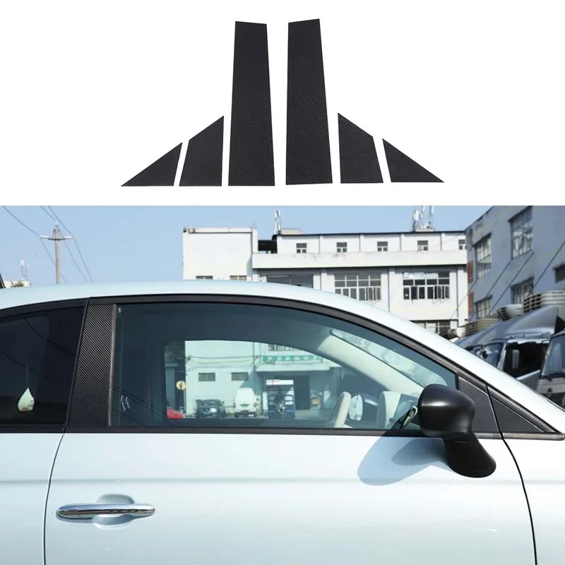 

PVC Car Exterior Window Center Posts Pillar Sticker Vinyl For Fiat 500 2008-2023 Abarth 595 695 2012-2023 Protection Accessories
