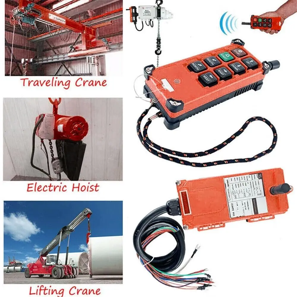 F21-E1B Wireless Crane Remote Control 8 Buttons 380V/20V/36V/440V Electric Lift Hoist Wireless Switch Receiver Waterproof