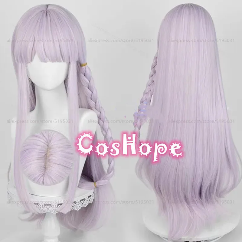 Kirigiri Kyoko 80cm Long Light Purple Wig Anime Cosplay Heat Resistant Synthetic Hair