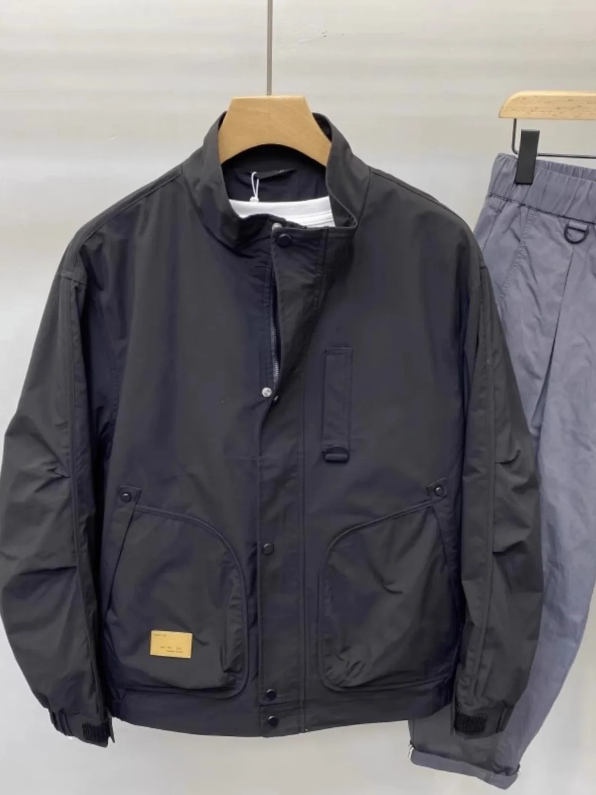 

Весенне-осенняя мужская куртка с воротником-стойкой, новая модная ветрозащитная молодежная повседневная рабочая одежда, длинное пальто Све на подкладке