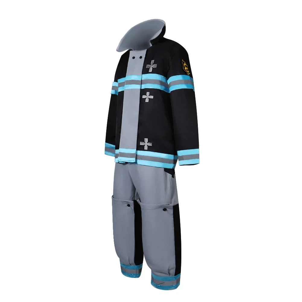 Costume de Cosplay de feu Anime Fantasia Force Shinra Kusakabe pour hommes adultes, manteau, pantalon, ceinture, Badge, Costume de fête de carnaval d'halloween