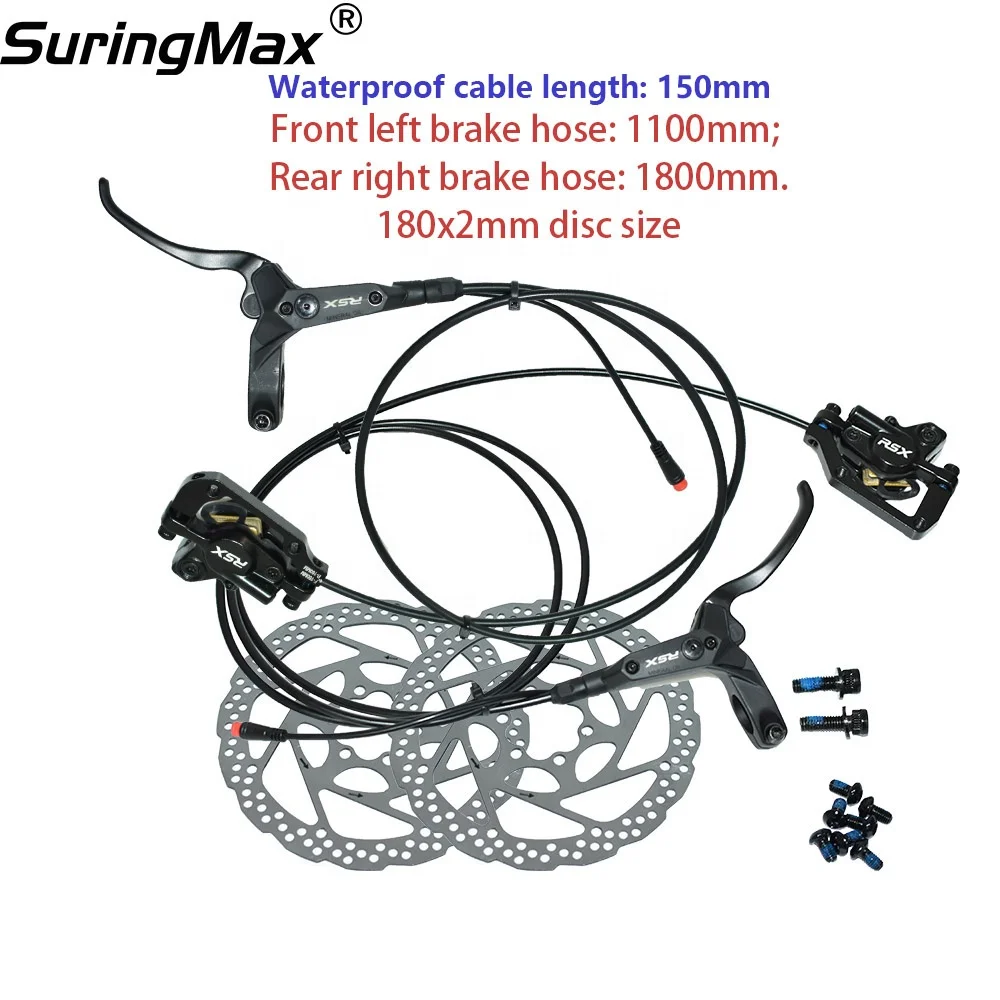 E-bike Power-off Brake System Side Mounted Front Rear Motorcycle Disc Brake Assembly Electric Bike Hydraulic Brake Set