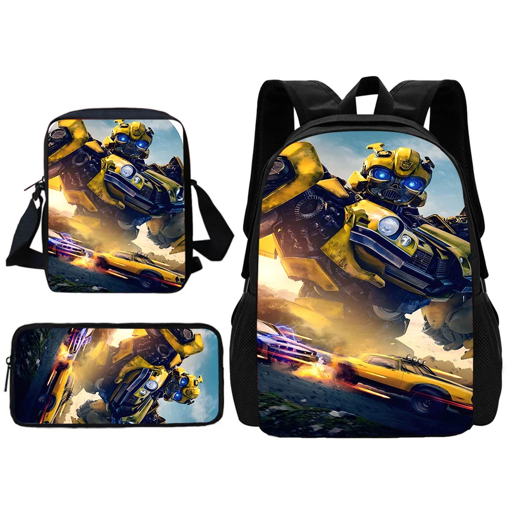 Car Robot Child School Backpack With Shoulder Bag Pencil Bags School Bags for Boys Girls Best Gift T-TransformersS