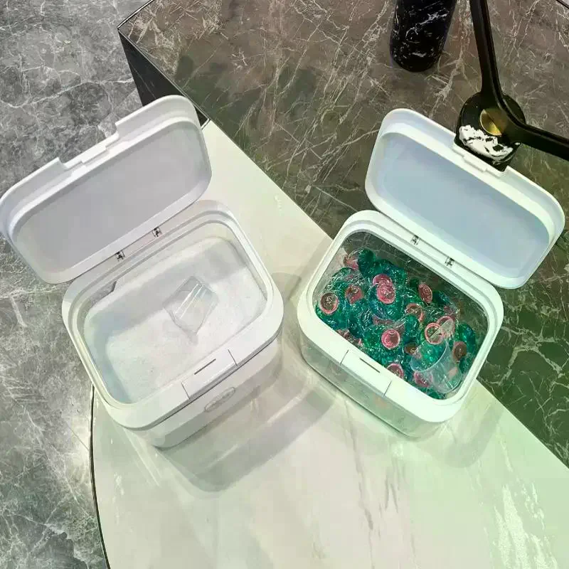 Laundry Pod Container, Laundry Pod Holder, Sealed And Automatic -Up, Large Capacity Holds Laundry Pods For Laundry Room
