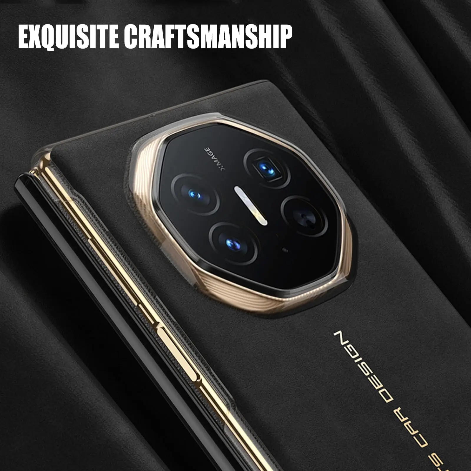 Leather Case for Huawei Mate XT, Clear View Window Flip Folio Cover with Hidden Kickstand Luxury Drop Protection Frosted Case