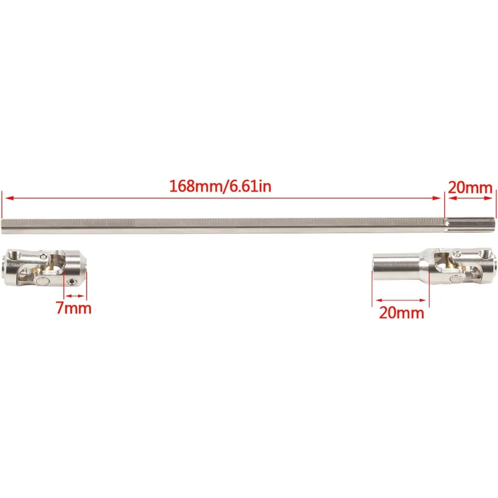 SCX10 Drive Shaft 2pcs,68-229mm Cut-to-Length Stainless Steel for 1/10 RC Crawler, LCG,GSPEED, Capra, Pro, Element, DIY (Silver)