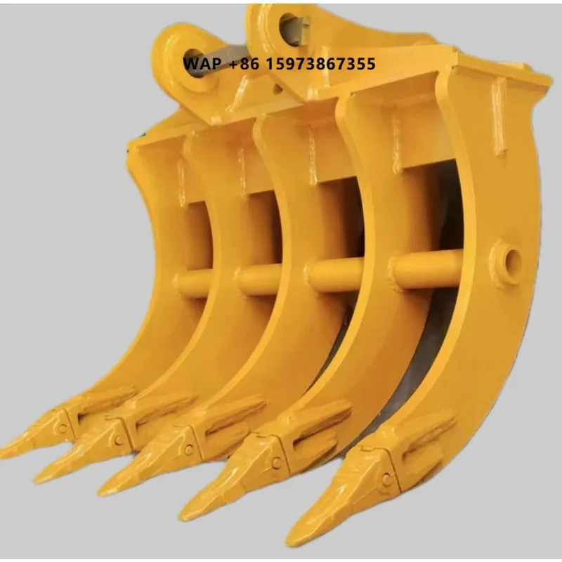 Factory Price Excavator Attachments Tree Root Ripper Earth Breaker Excavators Rake for SK235 1.5M 1.8M Width