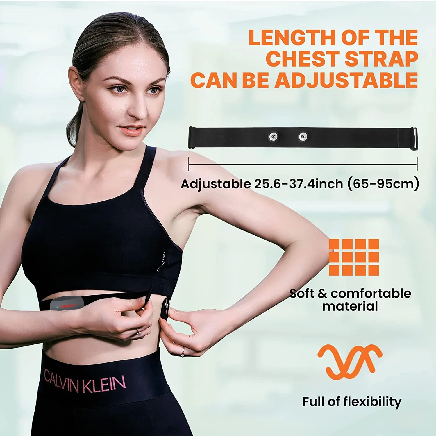 HR Sensor Chest Strap Heart Rate Monitor Band Bluetooth 5.0 ANT+ IP67 Waterproof Belt Real-Time Heart Rate Data Runninng  Sports