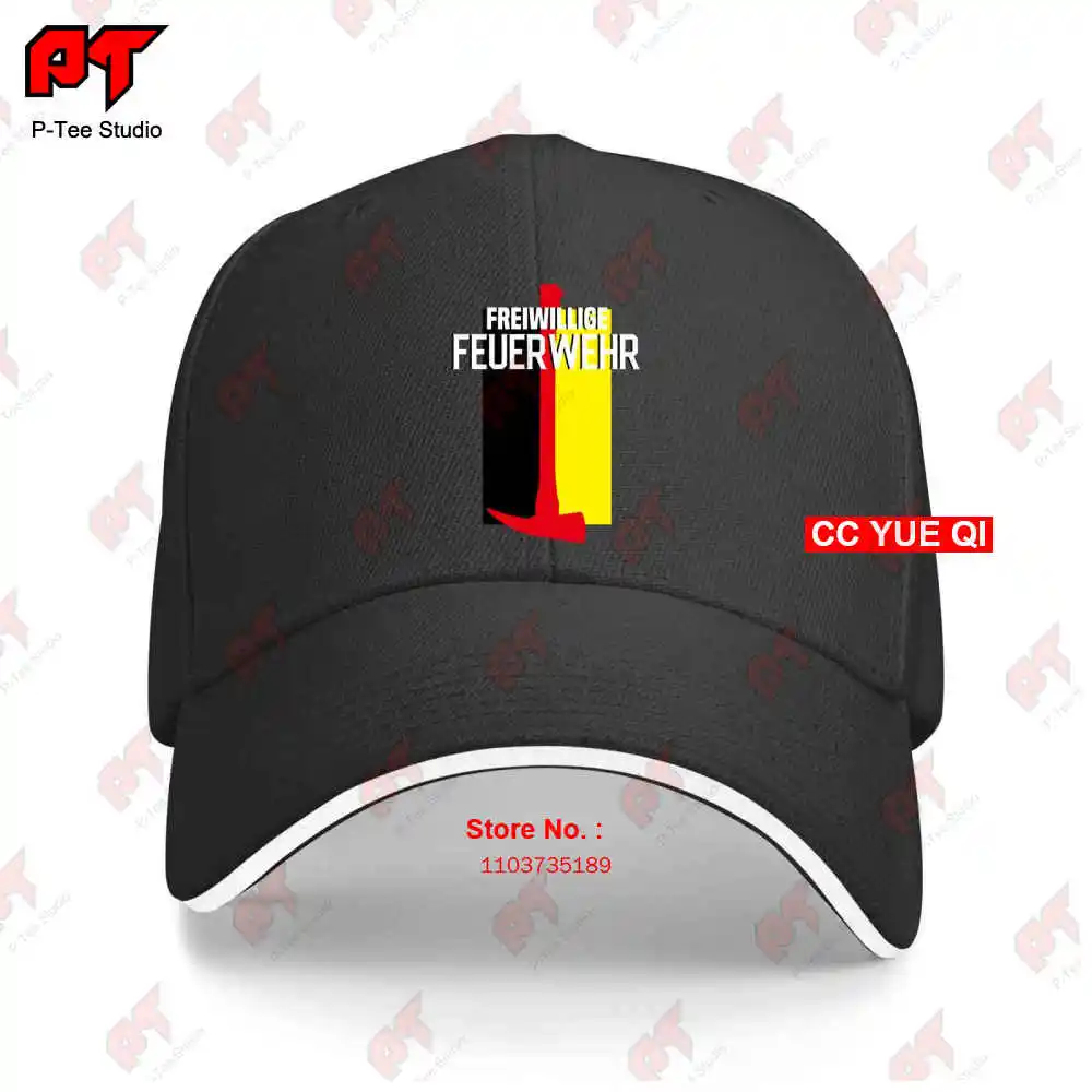 German Volunteer Fire Rescue Department Fireman Uniform Flag Baseball Caps Truck Cap B465