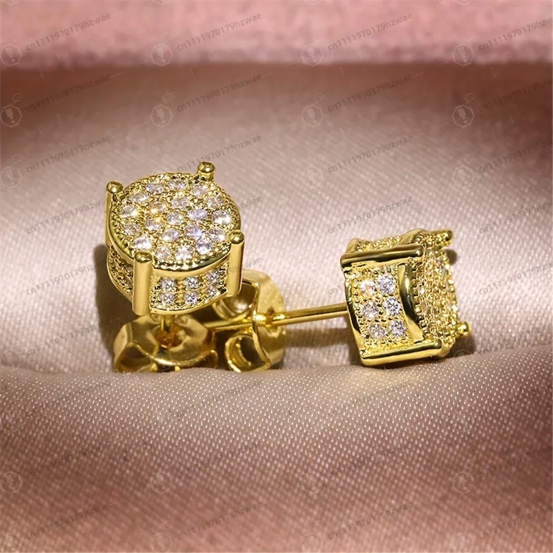 100PCS Popular men's and women's stud earrings round rhinestone earrings manufacturers wholesale