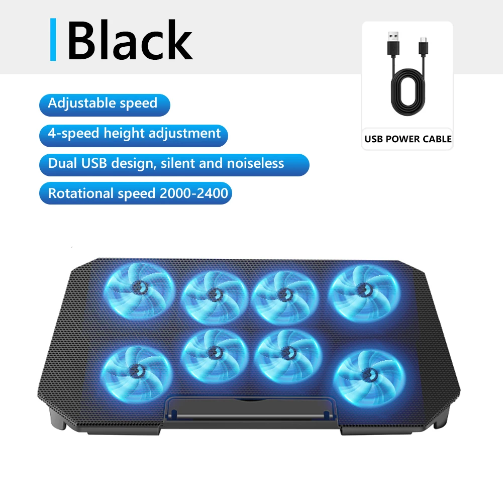 Imagem -05 - Laptop Cooling Pad Comquiet Gaming Notebook Cooler Dual Usb Interface Refrigerador para Telefones até 156 Fãs