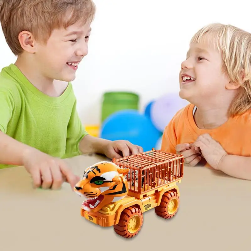 Animal Truck Educational Vehicle Toy Tiger Pull Back Car Toy Transport Truck Toys For Kids Children Educational Vehicle Toy