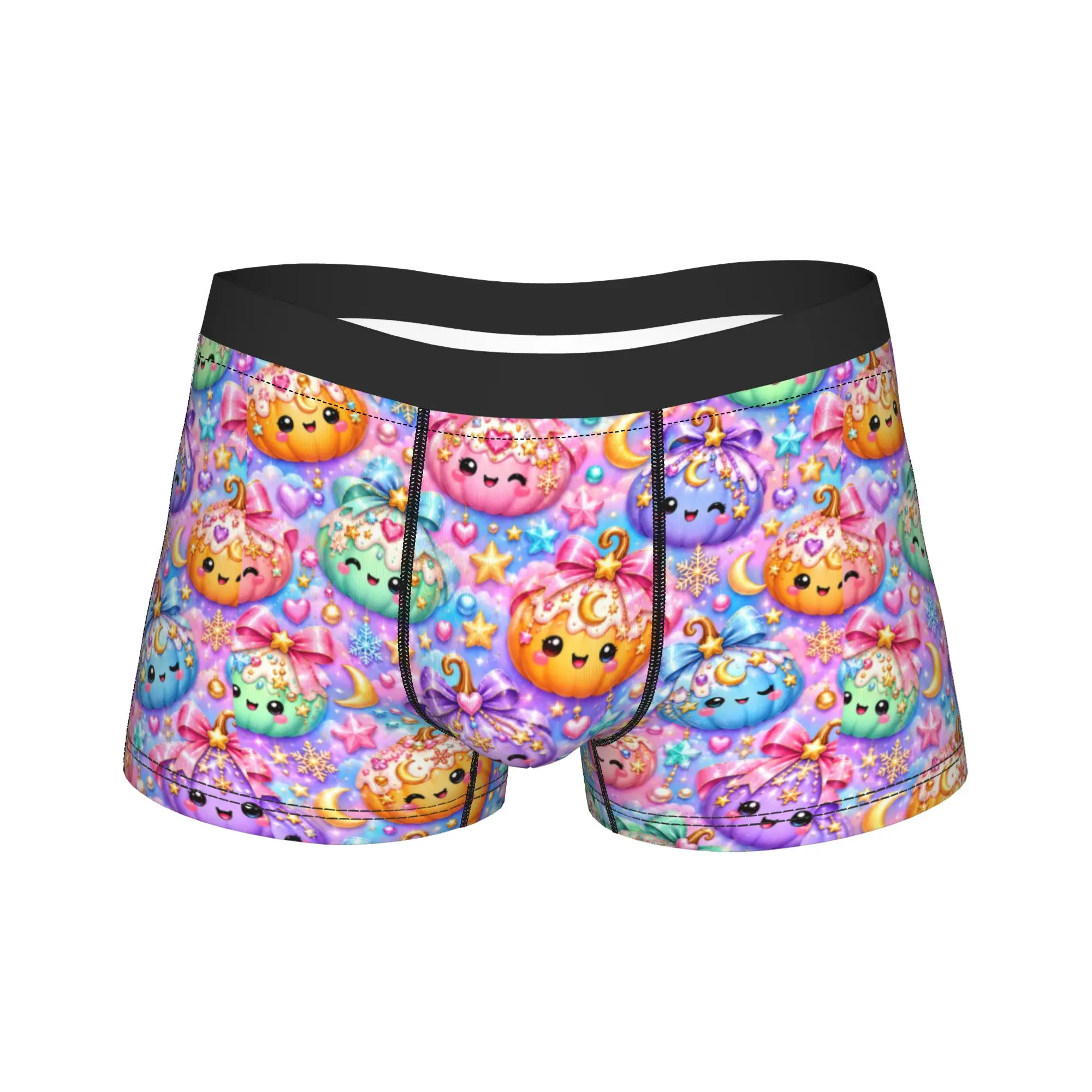 Kawaii Halloween Pumpkin Underwear  Design Boxer Shorts High Quality Men's Underpants Soft Trend Boxer Brief Gift Idea