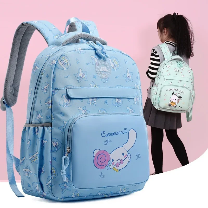 Sanrio Kulomie Cartoon Printed Ridge Guard Lightweight Student School Bag Large Capacity Cute Wear-resistant Children's Backpack