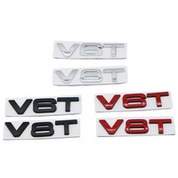 2X 3D Metal V6T V8T Side Wing Fender Emblem Sticker Rear Trunk Badge Decals for A4 A3 A5 A6 A7 A8 Q3 Q5 Q7 S3 S4 S5 S6 RS
