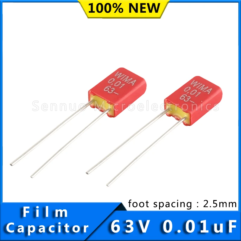 5/10pcs New German WIMA Film Capacitor MKS2 63V 0.01uF 63v 103 10nf Pitch 2.5mm Audio Infinity Capacitor  Film Audio capacitor