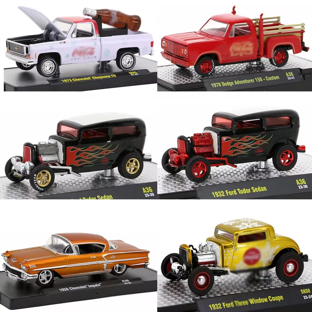 1/64 M2 Machines Alloy Cars Models 1:64 Diecasts Hidden Version Pickup Truck Ford Tudor Mustang Chevrolet K5 Studebaker Toy Car