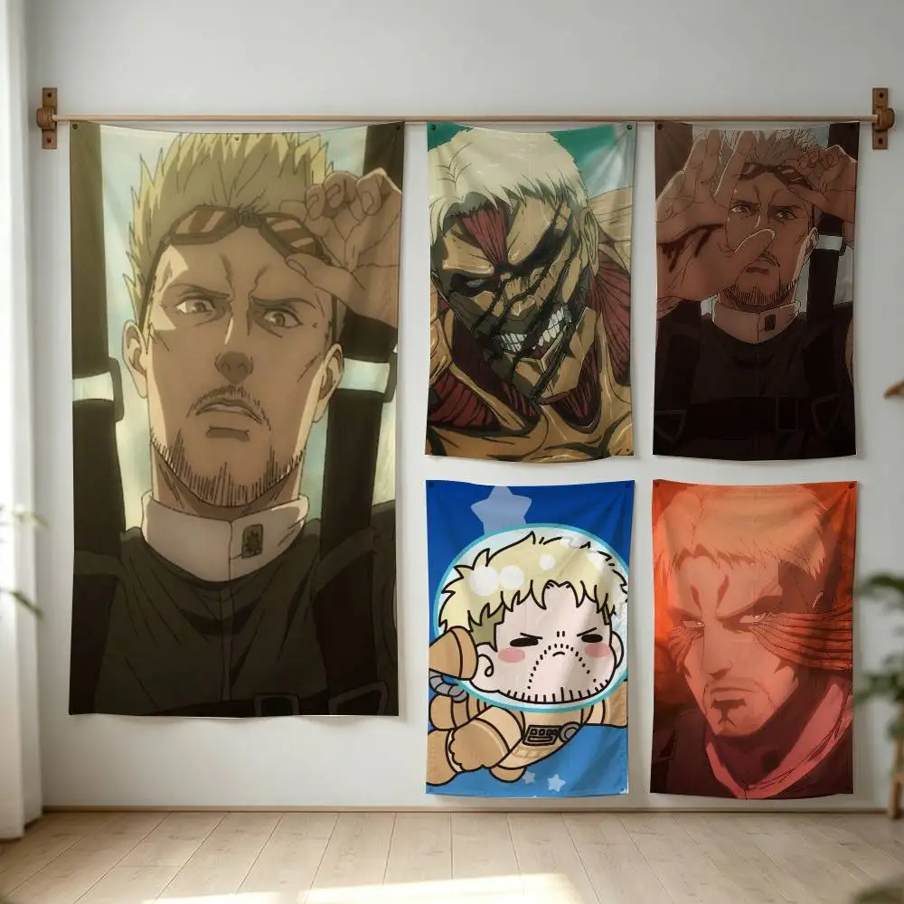 Attack on Titan Reiner Braun Flag Digital Printing Banner for Garage Wall Out Door Decoration