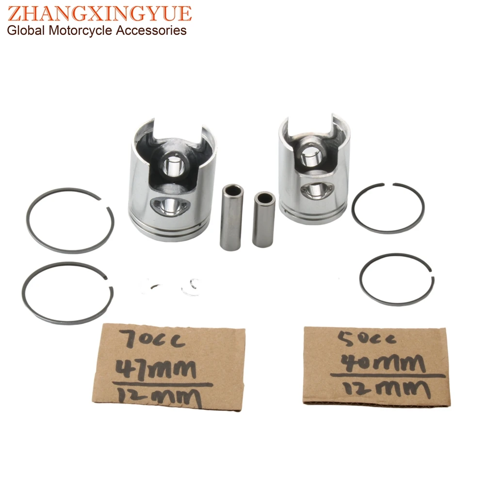 50cc 70cc 40mm 47mm Piston Kit For Gilera Easy Moving Ice Stalker Naked Storm Typhoon Xr 50 AC 2 Stroke Scooter Engine