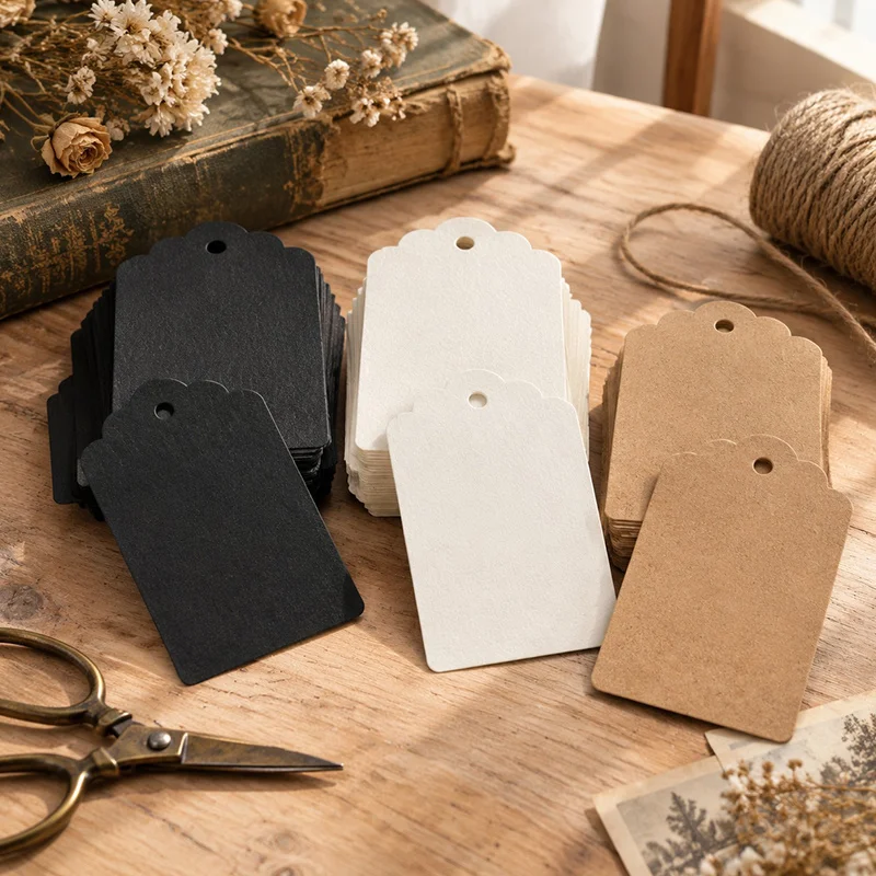 49/99PCS Kraft Paper Blank Gift Hang Tags with Holes Labels for Jewelry Price Display Classification Wedding Party Present ZYF