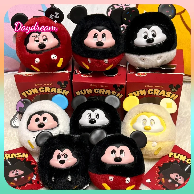

Oroginal Miniso Blind Box Mickey Fun Crash Series Mystery Box Furry Party Figure Trendy Toy Decorative Ornaments Birthday Gifts