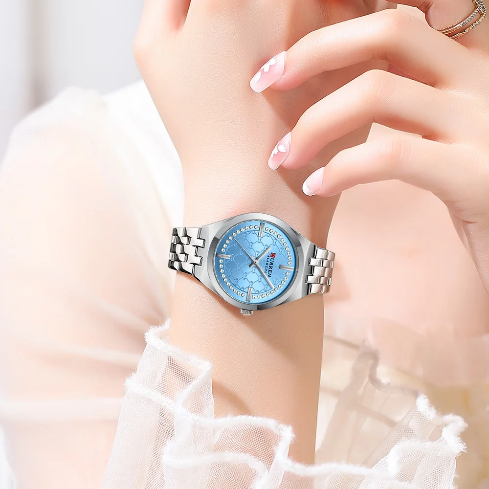 CURREN 9096 Women's Roman Quartz Wristwatch Waterproof Round Watch